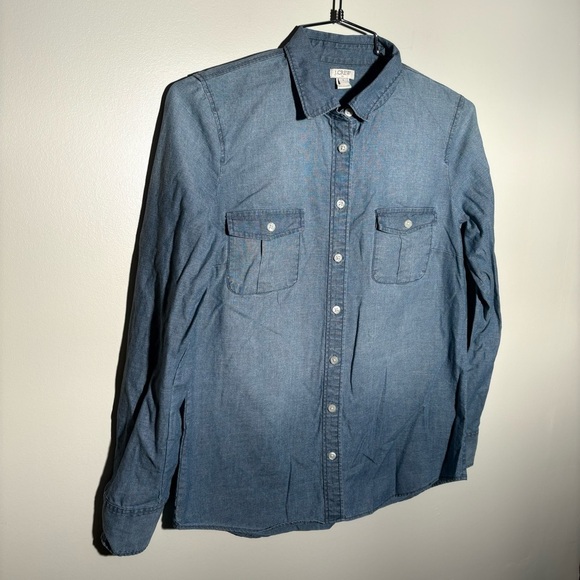 J. Crew Darted Chambray Button Down Top - Picture 2 of 7